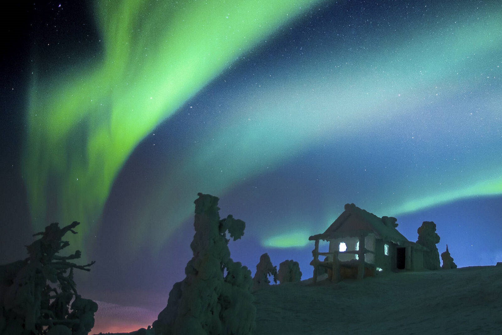 noorderlicht in levi, finland