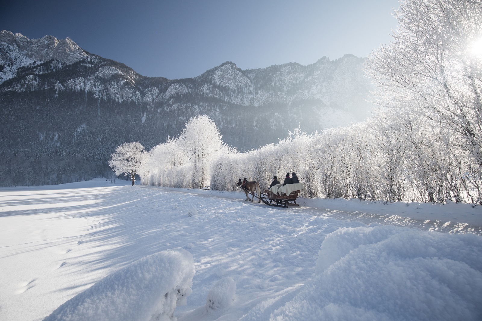 kufstein oostenrijk tirolpferdeschlittenfahrt