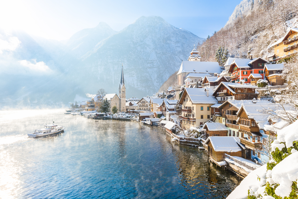 hallstatt oostenrijk in de winter