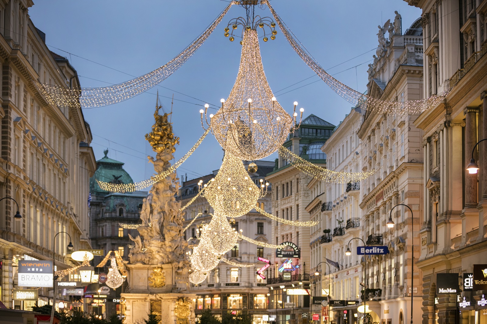 Kerstverlichting Graben in Wenen